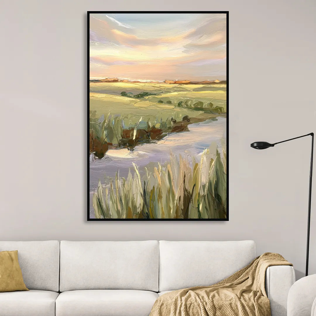 Wichita Scenic Horizons Sitting Room - Black Canvas Wall Art