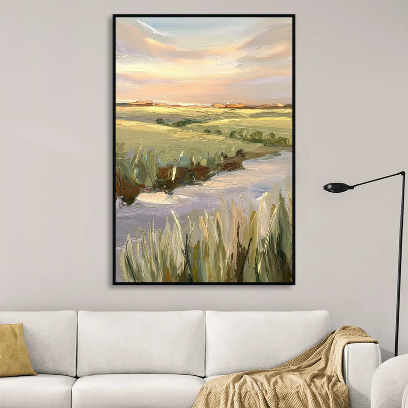 Wichita Scenic Horizons Sitting Room - Black Canvas Wall Art