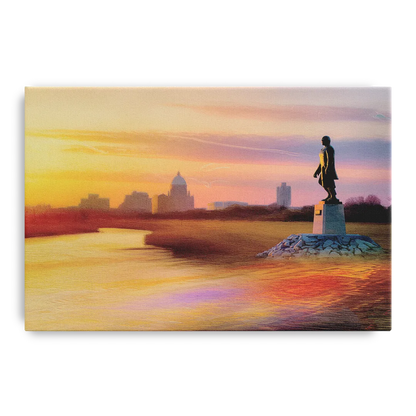 Wichita Skyline Sunset Front - Canvas Wall Art