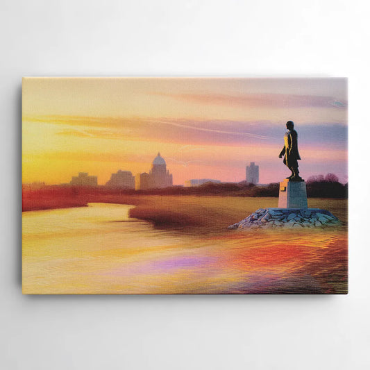 Wichita Skyline Sunset - Canvas Wall Art