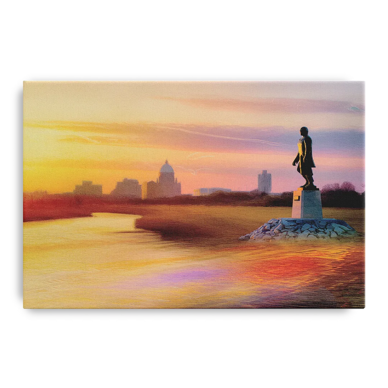 Wichita Skyline Sunset Front - Canvas Wall Art