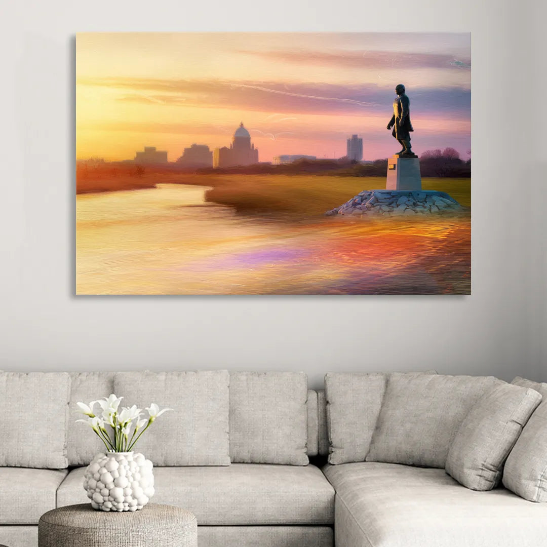 Wichita Skyline Sunset Sitting Room - Canvas Wall Art