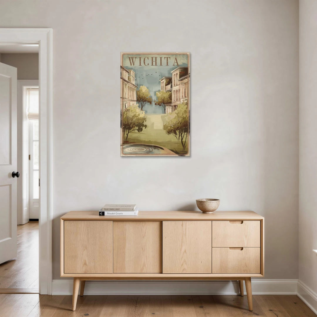 Wichita Vintage Aesthetic - Canvas Wall Art - Coffee Table - 24x36