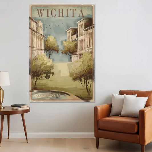 Wichita Vintage Aesthetic - Canvas Wall Art - Sofa - 40x60