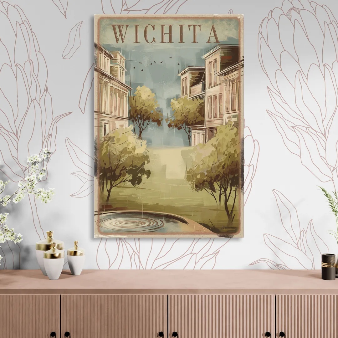 Wichita Vintage Aesthetic Sitting Room - Canvas Wall Art