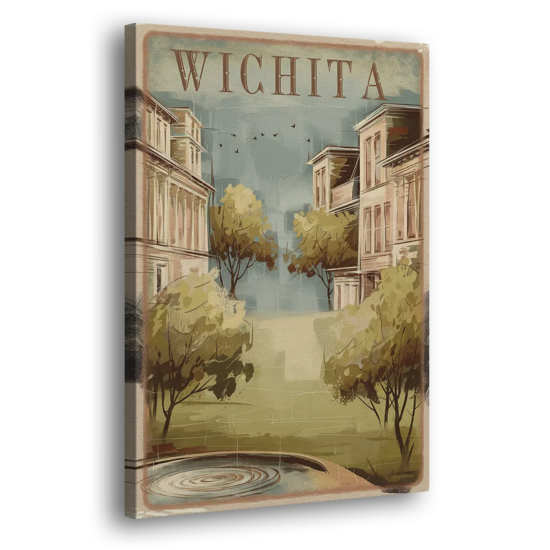 Wichita Vintage Aesthetic Side - Canvas Wall Art