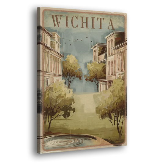 Wichita Vintage Aesthetic Side - Canvas Wall Art