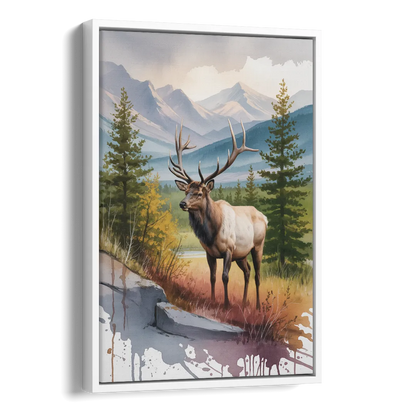 Wildlife of Jasper Side - White Canvas Wall Art