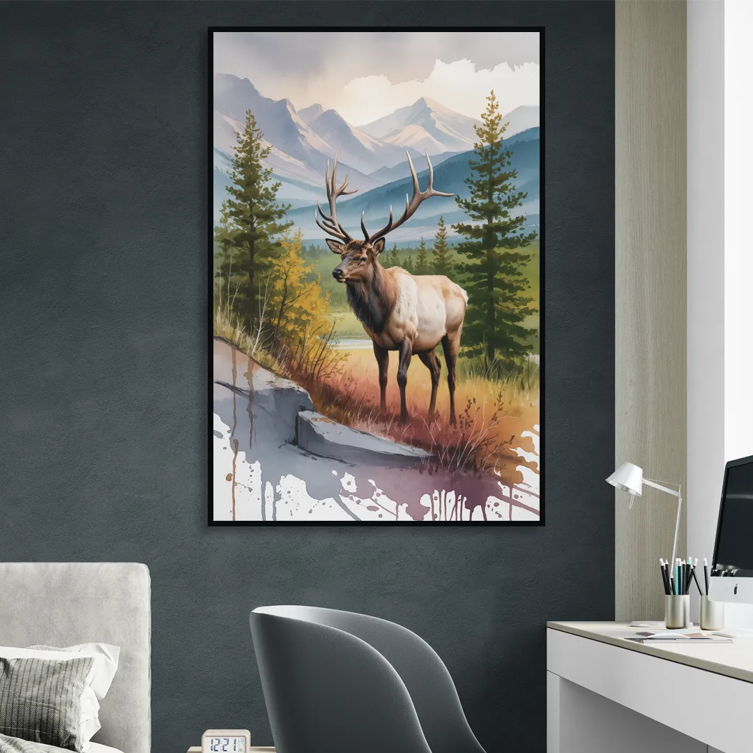 Wildlife of Jasper Living Room - Black Canvas Wall Art
