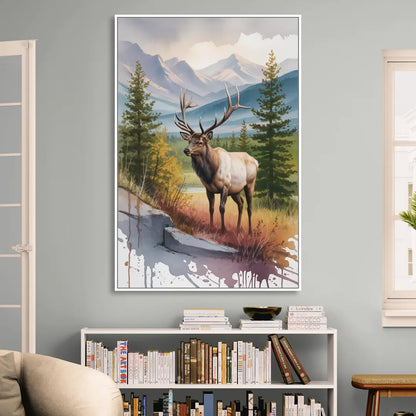 Wildlife of Jasper Sitting Room - White Canvas Wall Art
