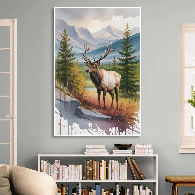 Wildlife of Jasper Sitting Room - White Canvas Wall Art