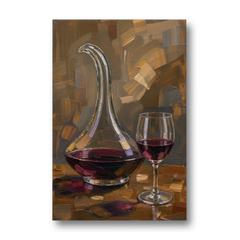 Wine Art Prints Swan Neck Decanter and Glass - Canvas Wall Art - Front