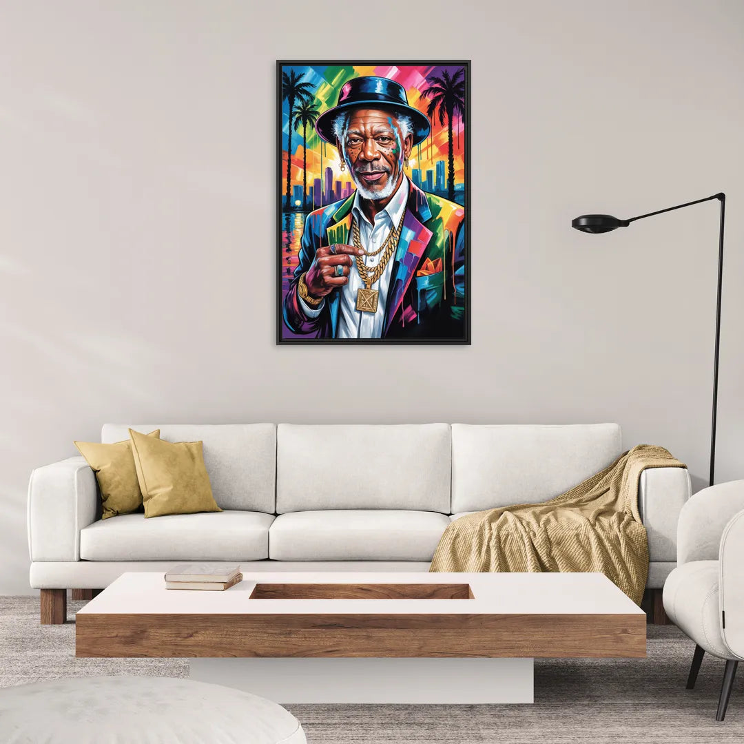 Wisdom Light 2.0 - Living Room Black Frame Canvas