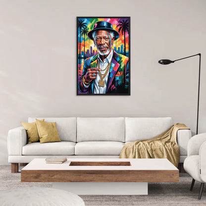 Wisdom Light 2.0 - Living Room Black Frame Canvas