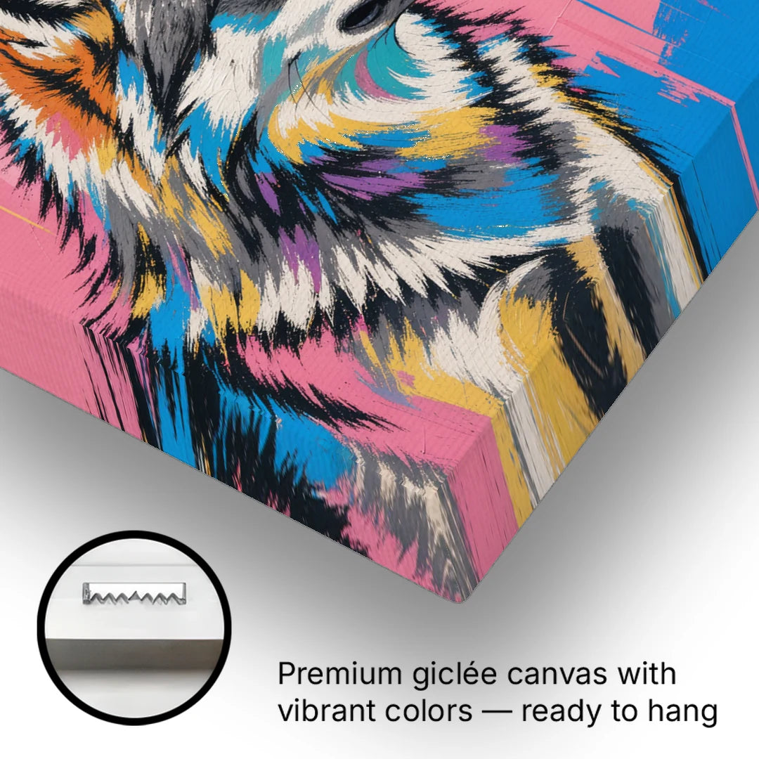 Wolf Art Prints Nose to Nose Greeting - Canvas Wall Art - Gallery Wrap Corner