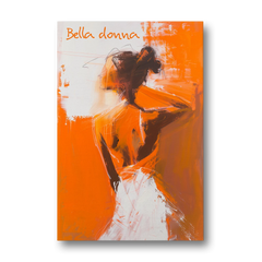 Woman Painting in Bold Orange Strokes - Canvas Wall Art - Front