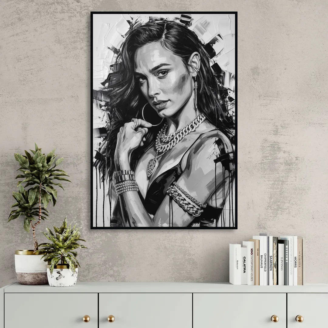 Wonder Grace 2.0 Living Room - Black Canvas Wall Art