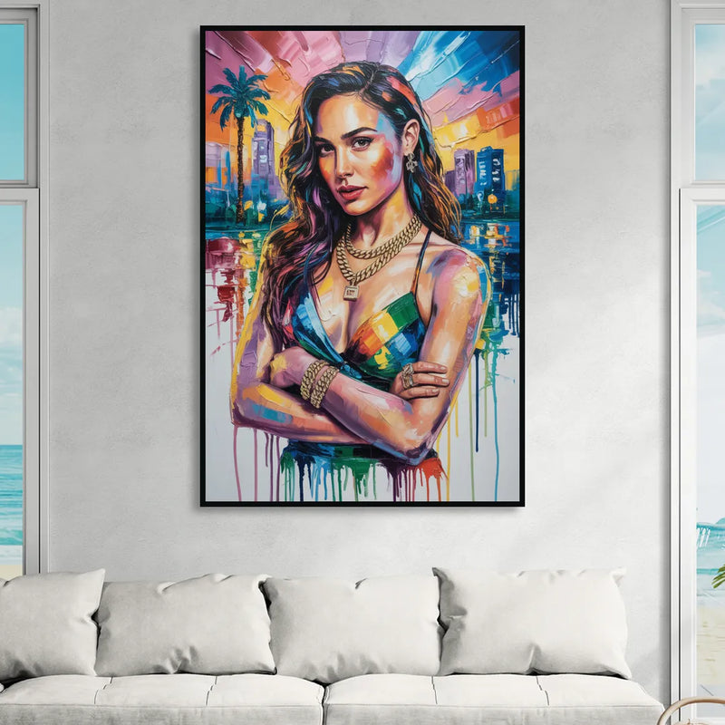 Wonder Grace Living Room - Black Canvas Wall Art