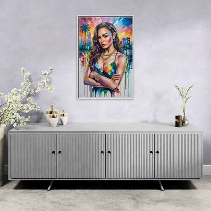 Wonder Grace - Living Room White Frame Canvas