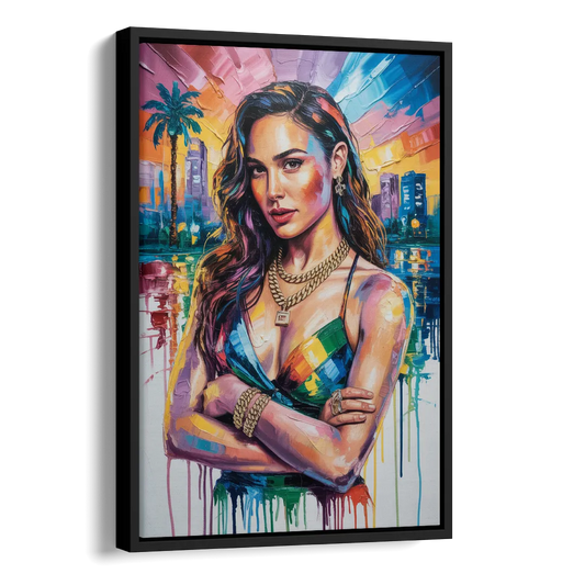 Wonder Grace Side - Black Canvas Wall Art