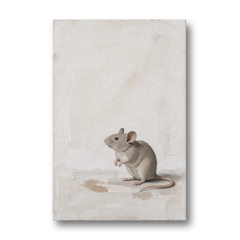 Wood Mouse Sitting Up for a Cream Nursery - Canvas Wall Art - Front