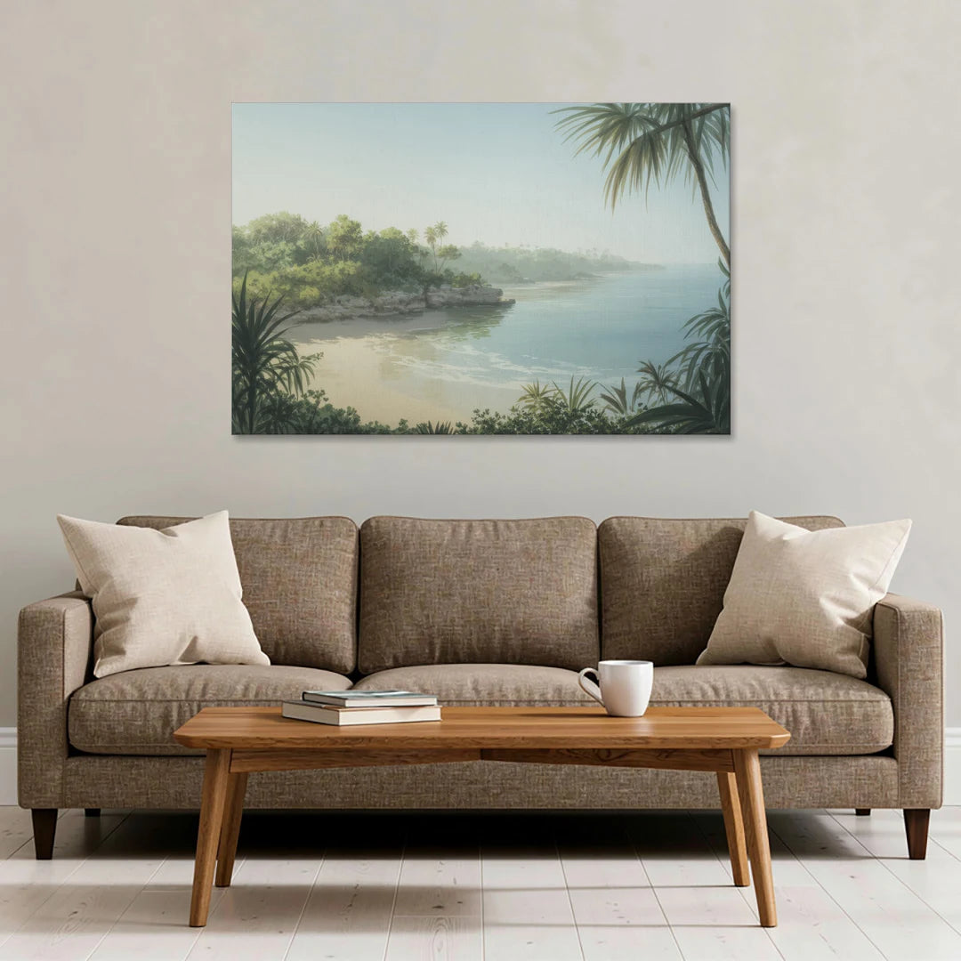 Xcaret Shoreline - Canvas Wall Art - Sofa - 48x32