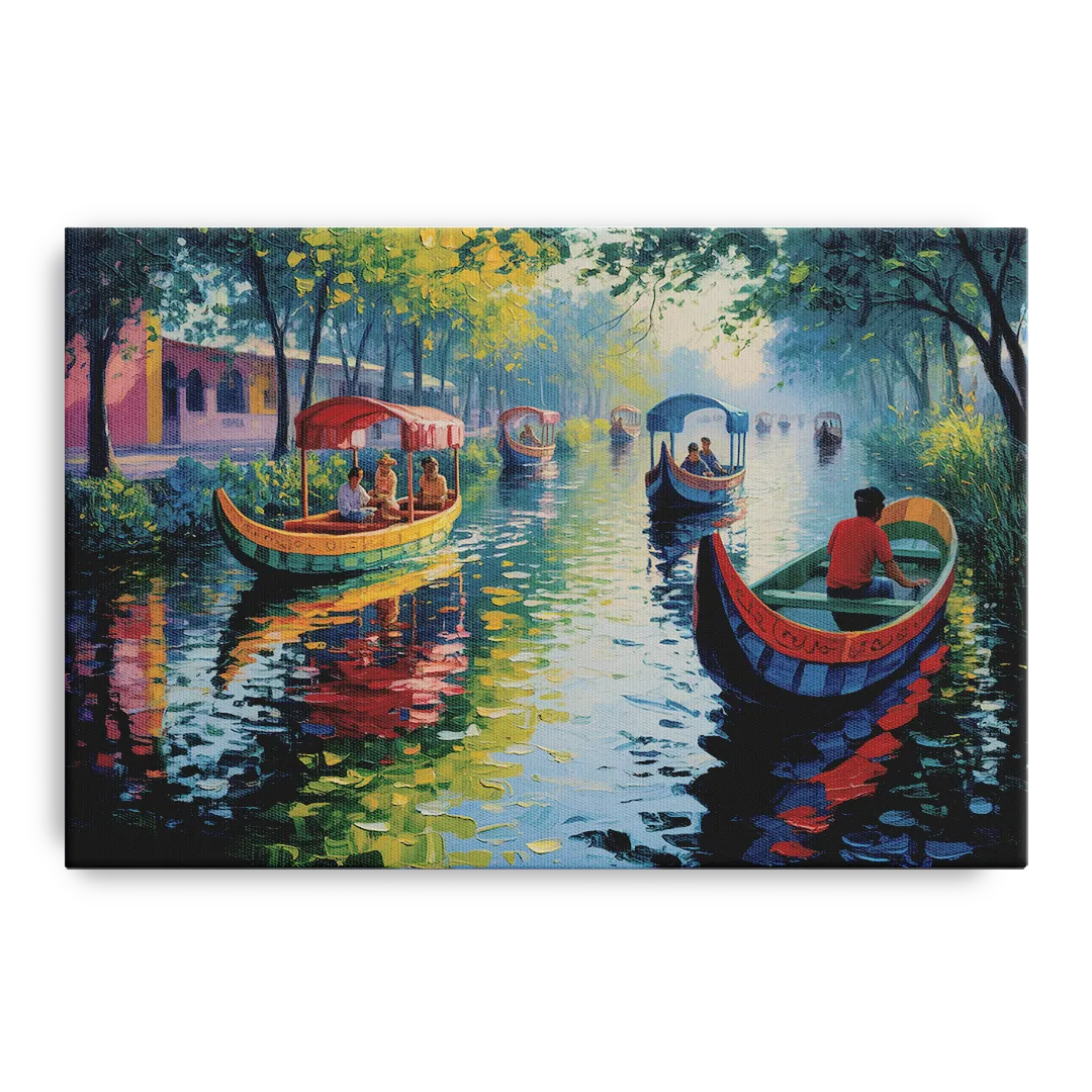 Xochimilco Canals Front - Canvas Wall Art