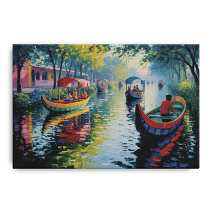 Xochimilco Canals Front - Canvas Wall Art