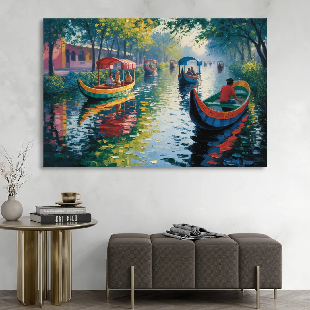 Xochimilco Canals Sitting Room - Canvas Wall Art