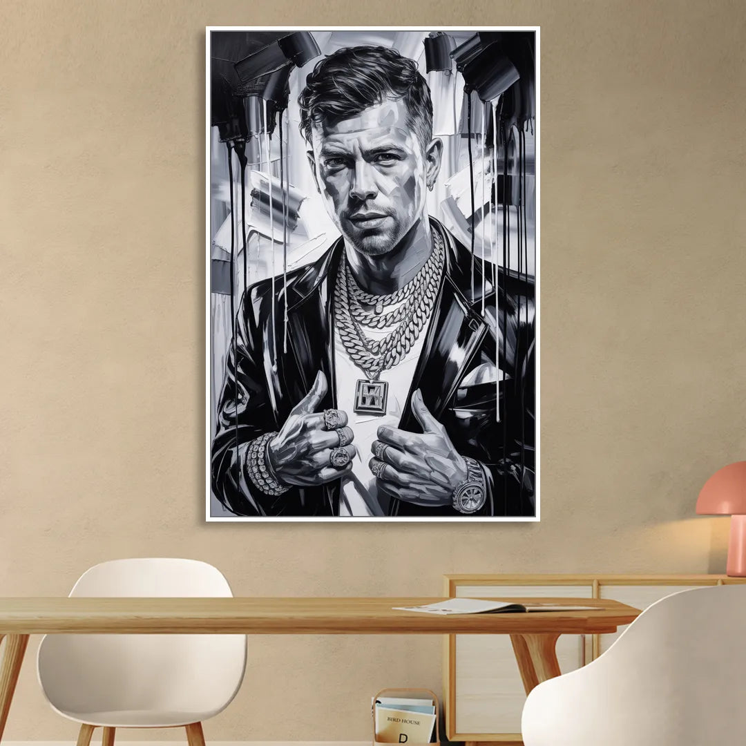 Yellow Dust 2.0 Sitting Room - White Canvas Wall Art