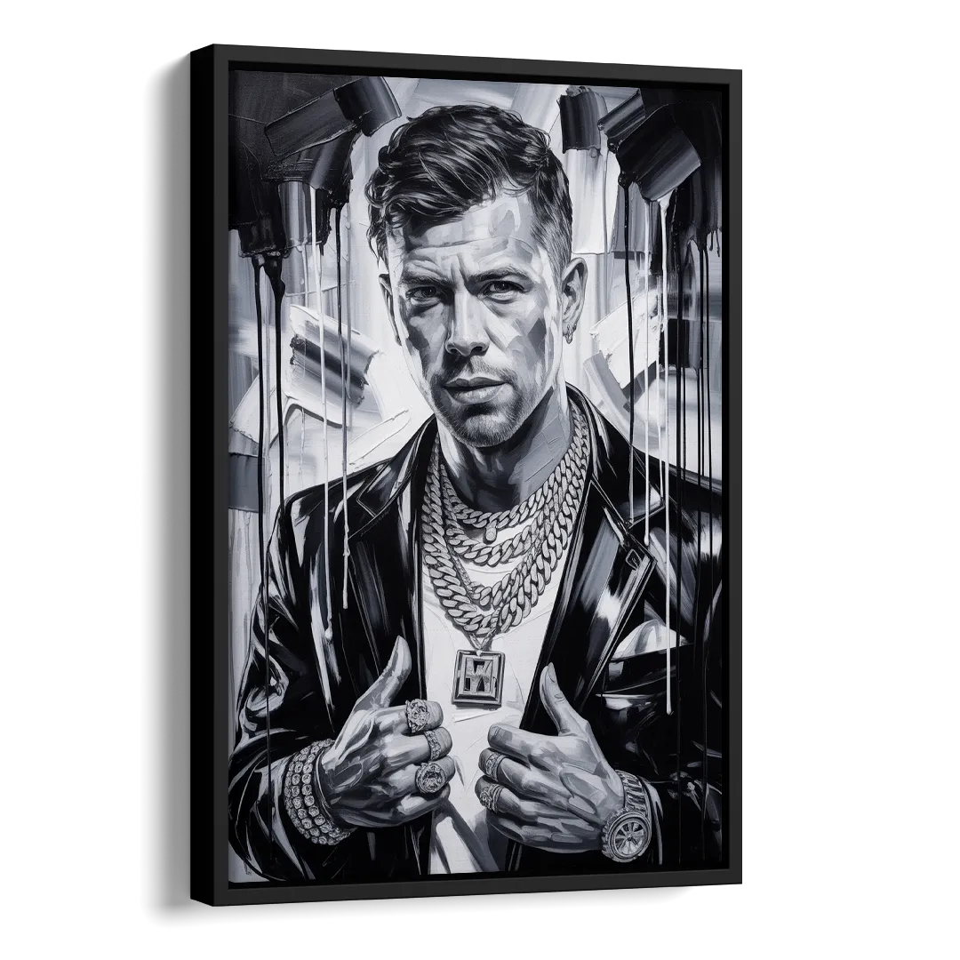 Yellow Dust 2.0 Side - Black Canvas Wall Art