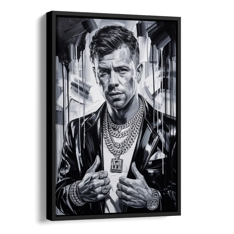 Yellow Dust 2.0 Side - Black Canvas Wall Art