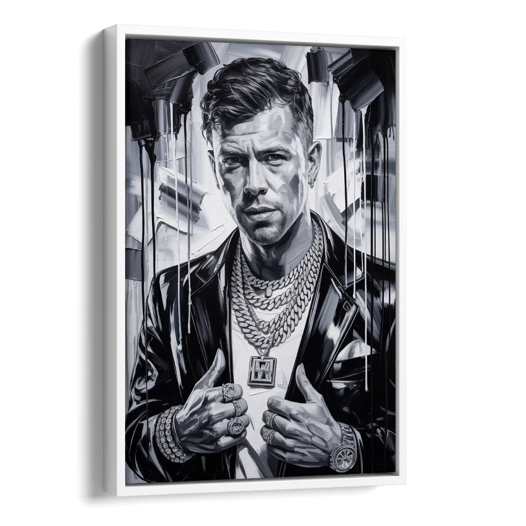 Yellow Dust 2.0 Side - White Canvas Wall Art