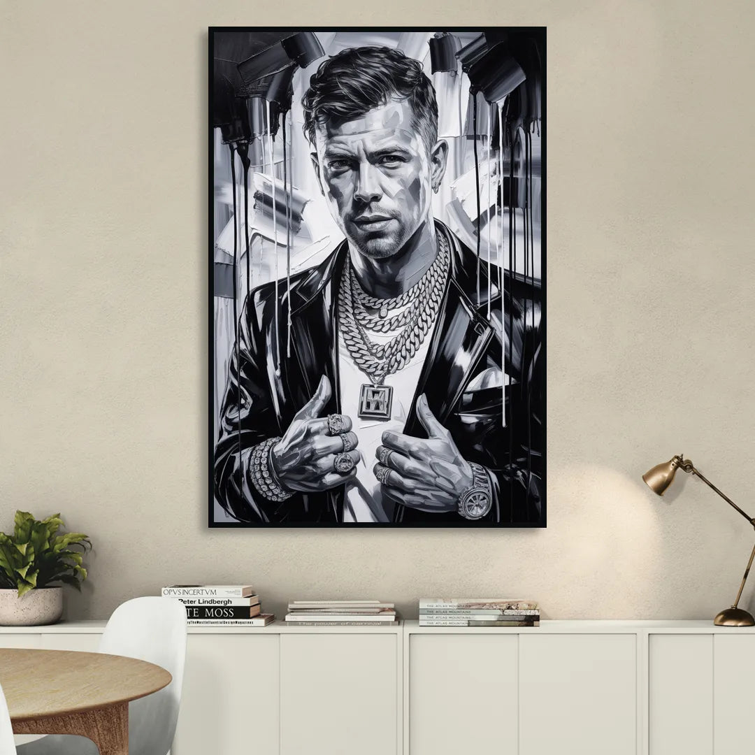 Yellow Dust 2.0 Living Room - Black Canvas Wall Art