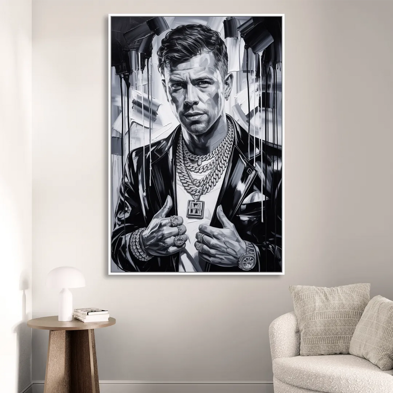 Yellow Dust 2.0 Living Room - White Canvas Wall Art