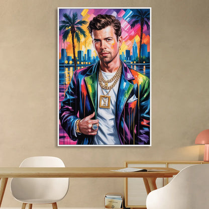 Yellow Dust Living Room - White Canvas Wall Art