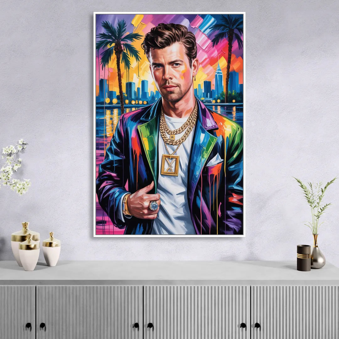 Yellow Dust Sitting Room - White Canvas Wall Art