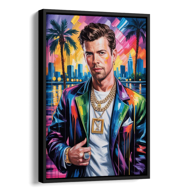 Yellow Dust Side - Black Canvas Wall Art