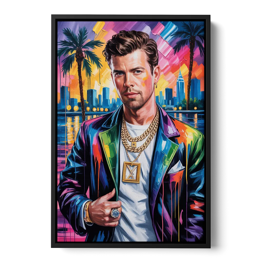 Yellow Dust Front - Black Canvas Wall Art