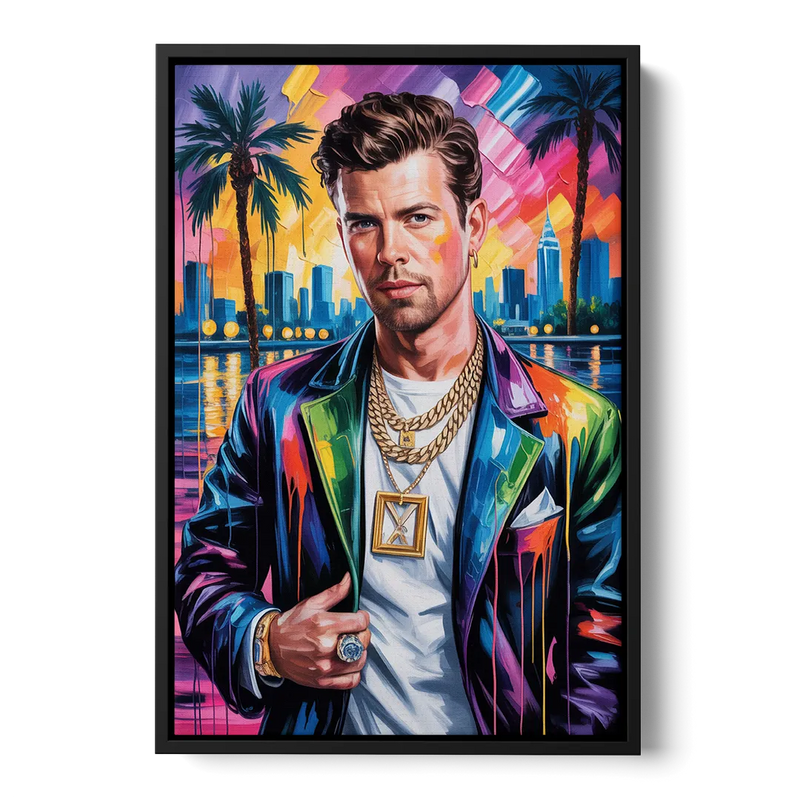 Yellow Dust Front - Black Canvas Wall Art