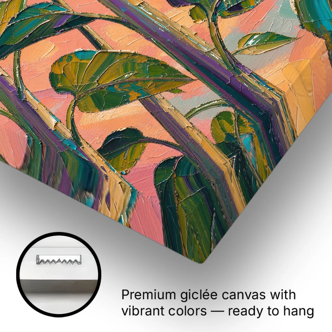 Yellow Flower Looking Up at Dusk - Canvas Wall Art - Gallery Wrap Corner