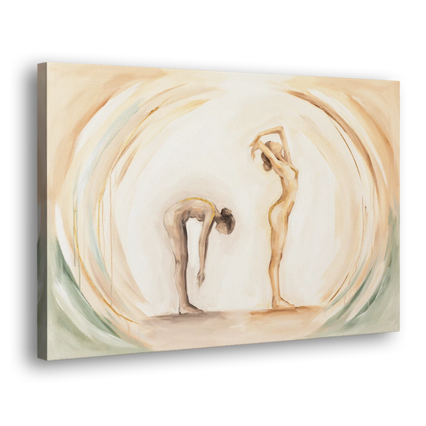 Yoga Painting of Forward Fold and Backbend - Canvas Wall Art - Side
