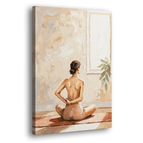 Yoga Wall Art Seated Pose by the Tall Window - Canvas Wall Art - Side