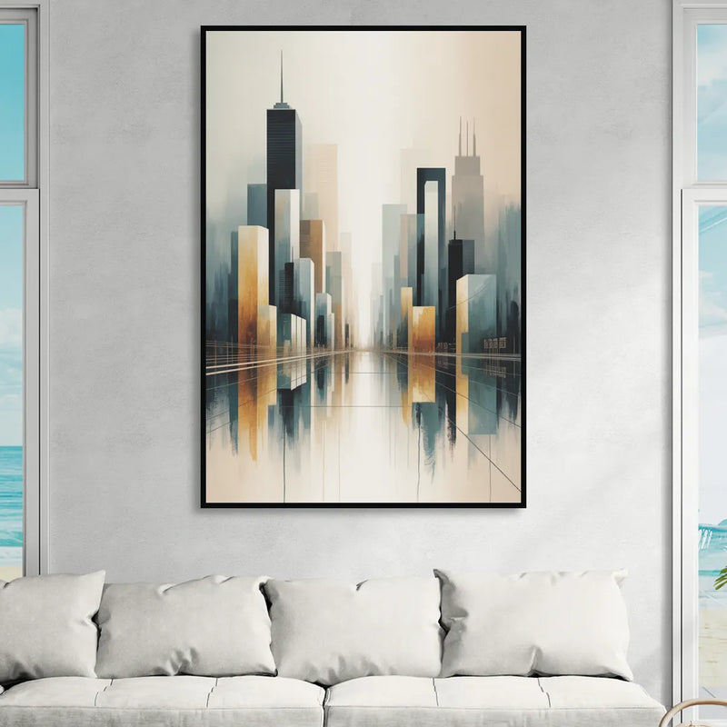 Yonge Dundas Square Sitting Room - Black Canvas Wall Art