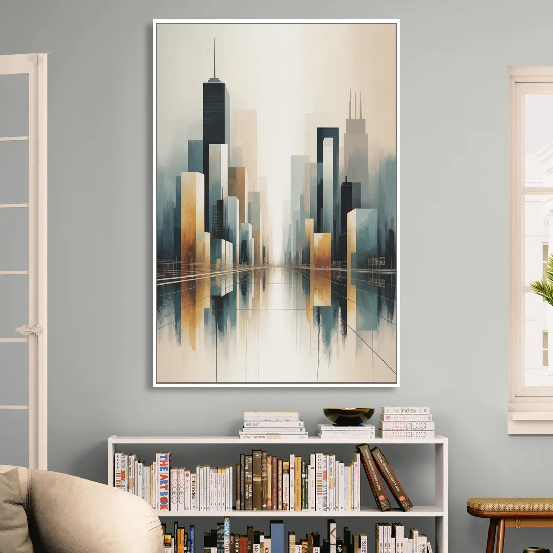 Yonge Dundas Square Living Room - White Canvas Wall Art