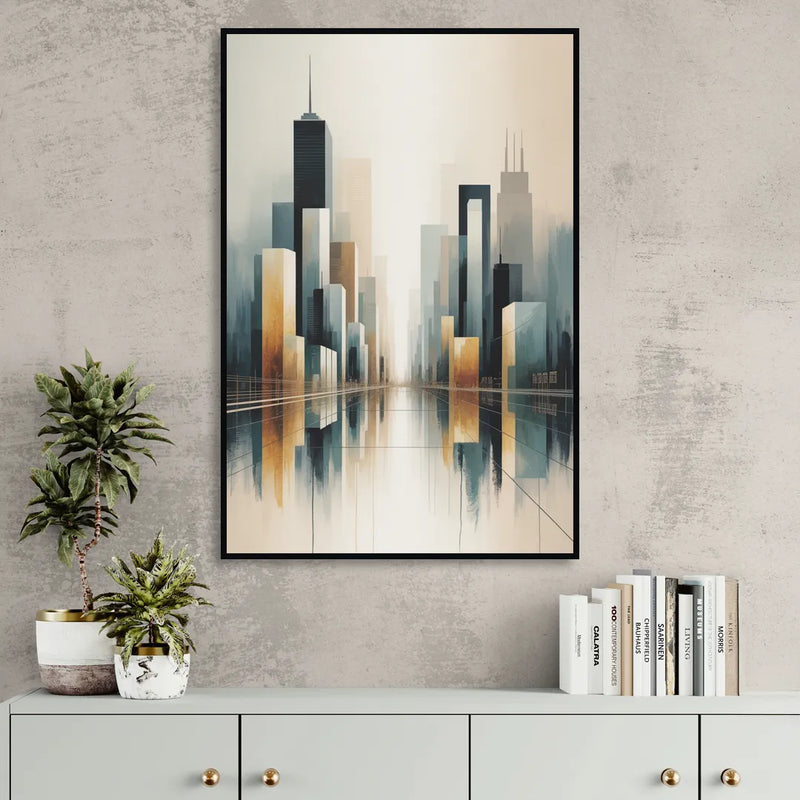 Yonge Dundas Square Living Room - Black Canvas Wall Art