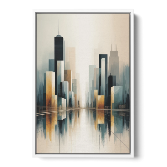 Yonge Dundas Square - White Framed Canvas Wall Art - Front