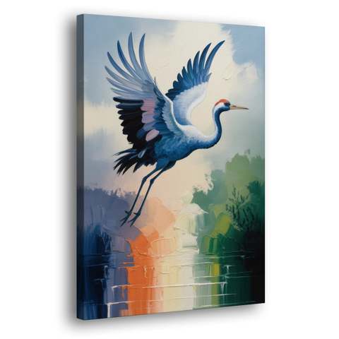 Zen Crane Calm - Canvas Wall Art - Side