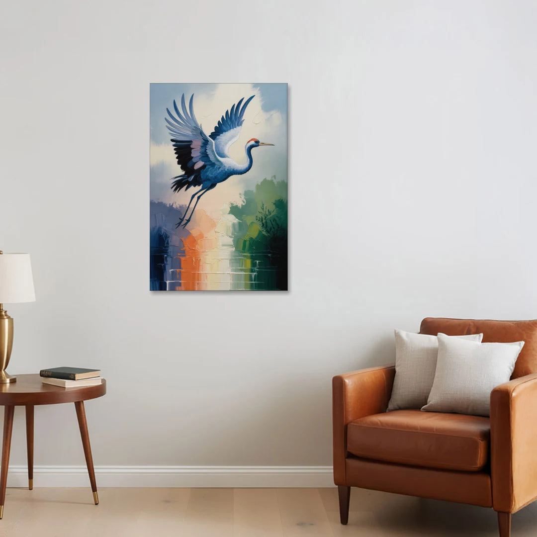 Zen Crane Calm - Canvas Wall Art - Sofa - 24x36
