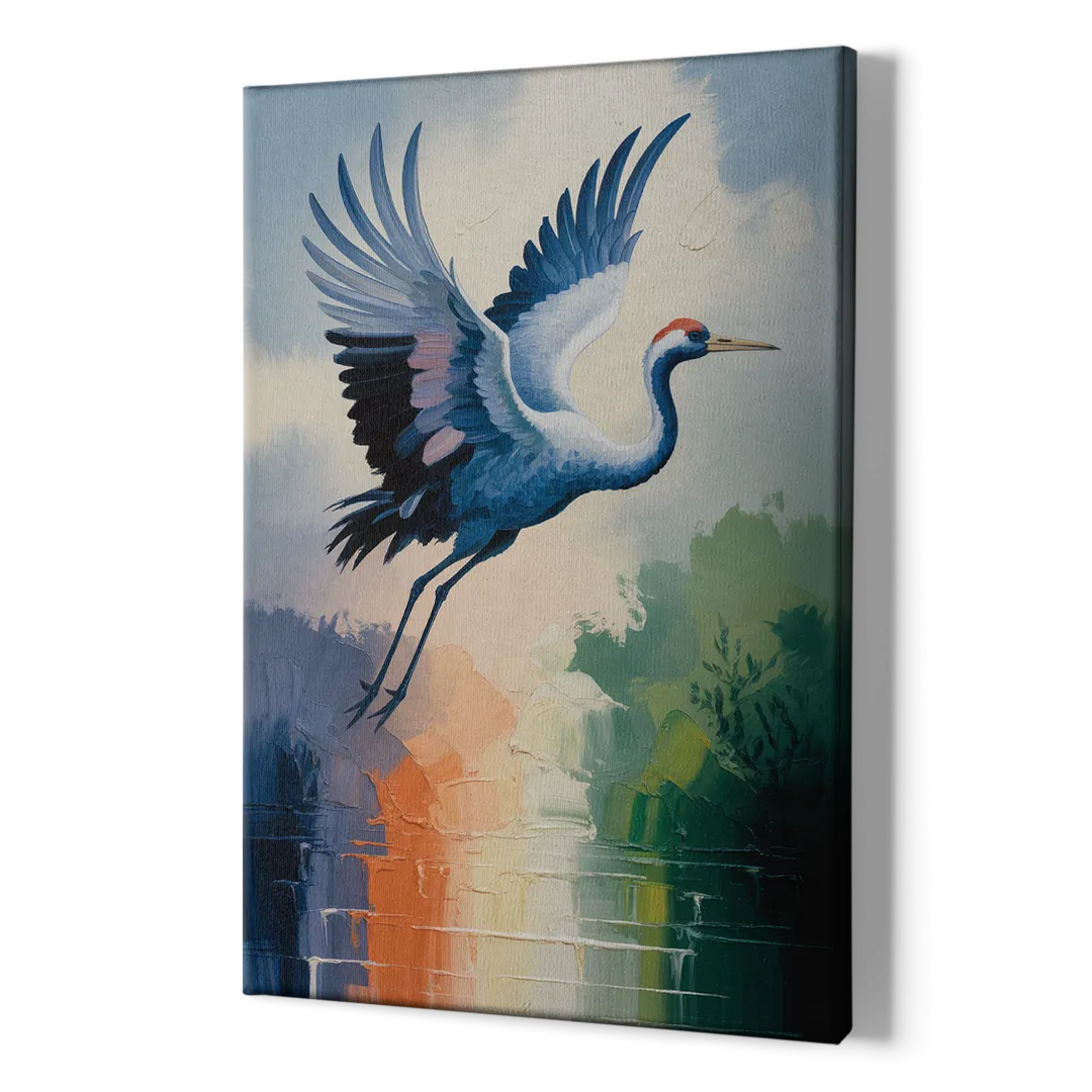 Zen Crane Calm - Canvas Print Art Sides